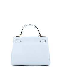 Pre-Owned HERMES Kelly 28 Handbag Blue Clemence with Gold Hardware