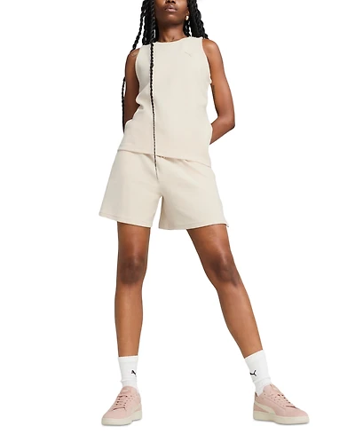 Puma Women's Her Logo High-Rise 5" Pull-On Shorts