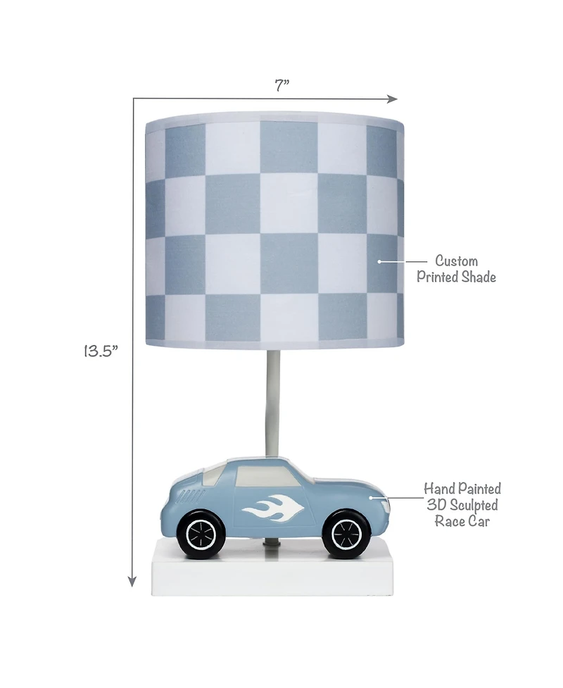 Lambs & Ivy Little Racer Hand Painted Car/Transportation Lamp w/ Shade and Bulb