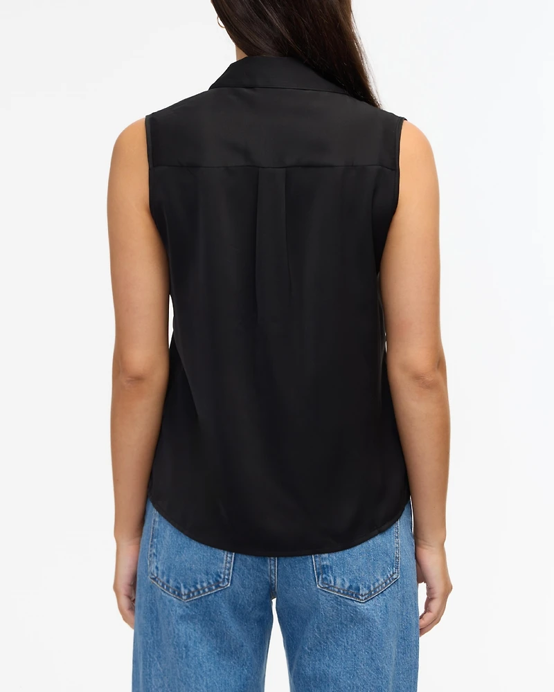 Ellen Tracy Women's Sleeveless Shirt with Bead Detail