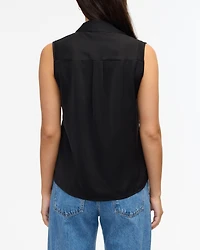 Ellen Tracy Women's Sleeveless Shirt with Bead Detail