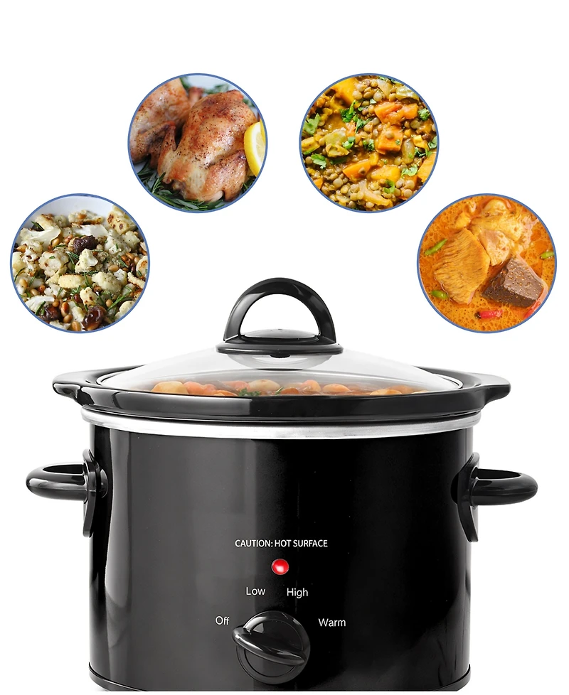 Elite Cuisine 3 Quart Slow Cooker Black