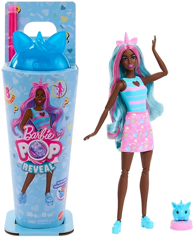Barbie Pop Reveal Shakes Series Doll & Accessories Set, Scented Sweet Unicorn Fashion Doll