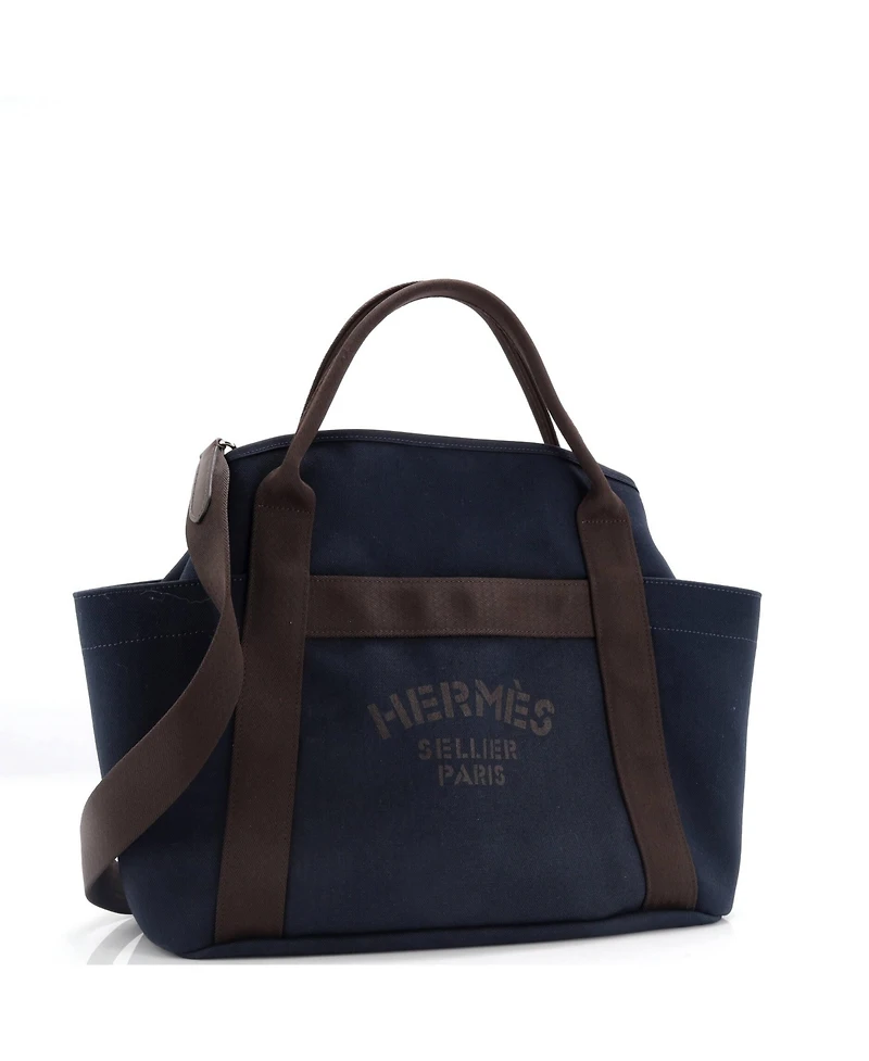 Pre-Owned HERMES Sac De Pansage Groom Handbag Canvas