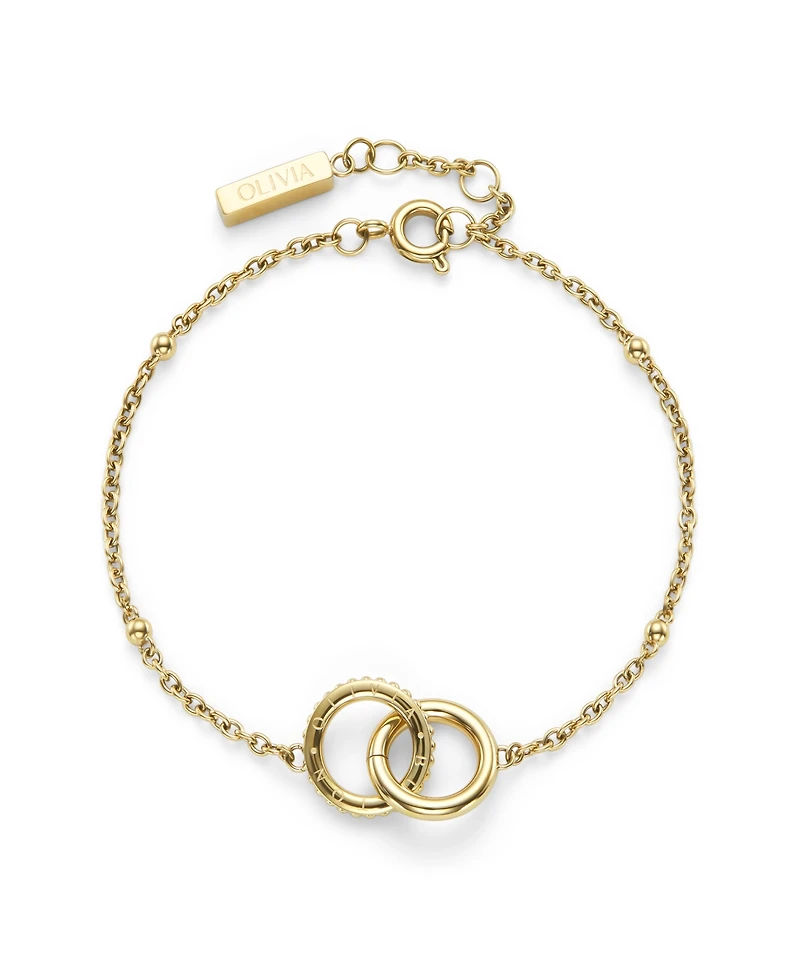 Olivia Burton Women's Amity Interlock Gold Tone Stainless Steel Bracelet