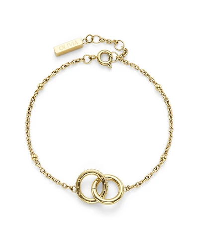 Olivia Burton Women's Amity Interlock Gold Tone Stainless Steel Bracelet