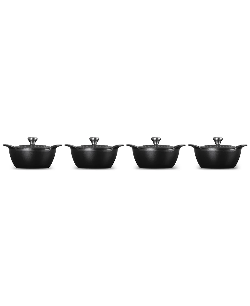 Le Creuset Enameled Cast Iron Covered Mini Round Cocottes, Set of 4