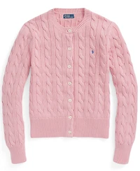 Polo Ralph Lauren Women's Cable-Knit Cotton Crewneck Cardigan Sweater
