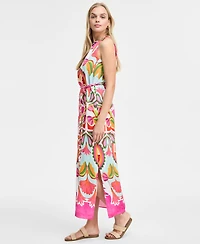 Vince Camuto Women's Printed Halter Sleeveless Maxi Dress