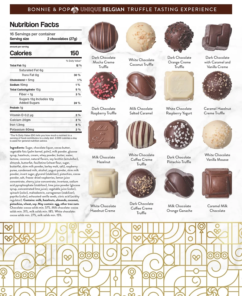Bonnie & Pop Chocolate Truffle Gift Tin, 2.3 lbs