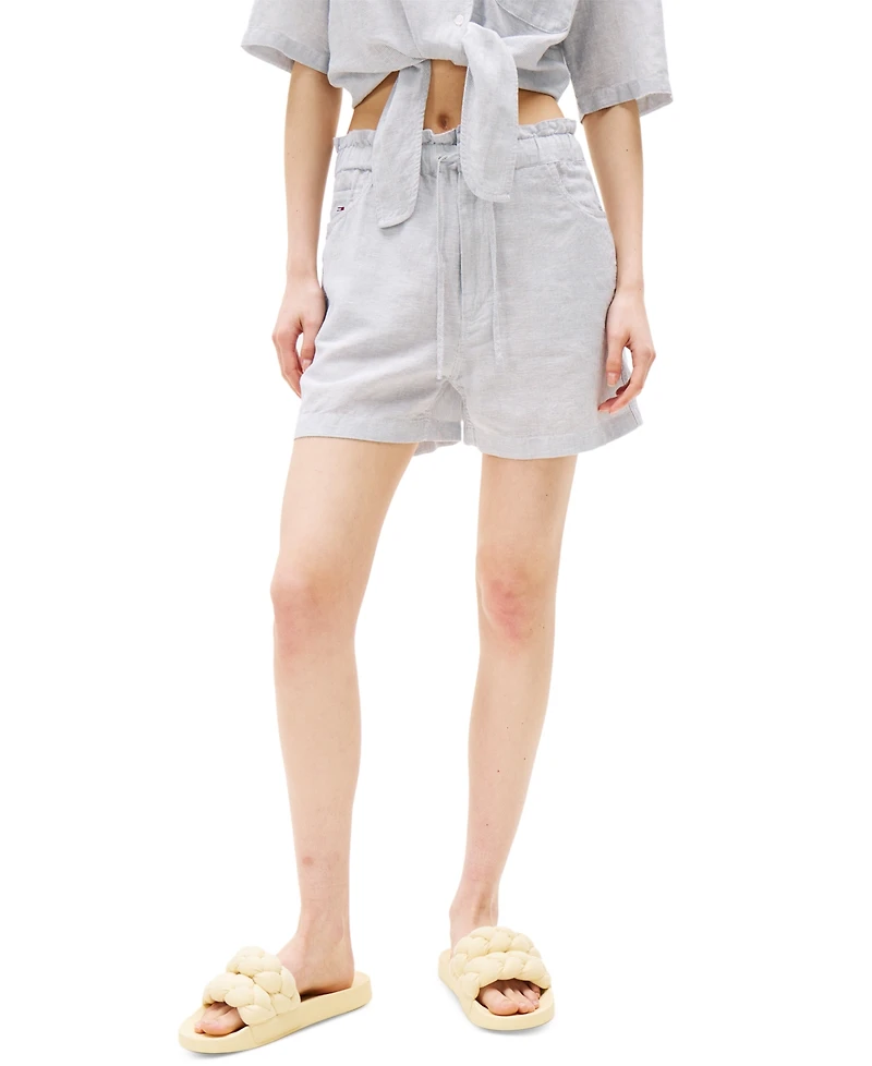 Tommy Jeans Women's Cotton-Linen Drawstring Shorts