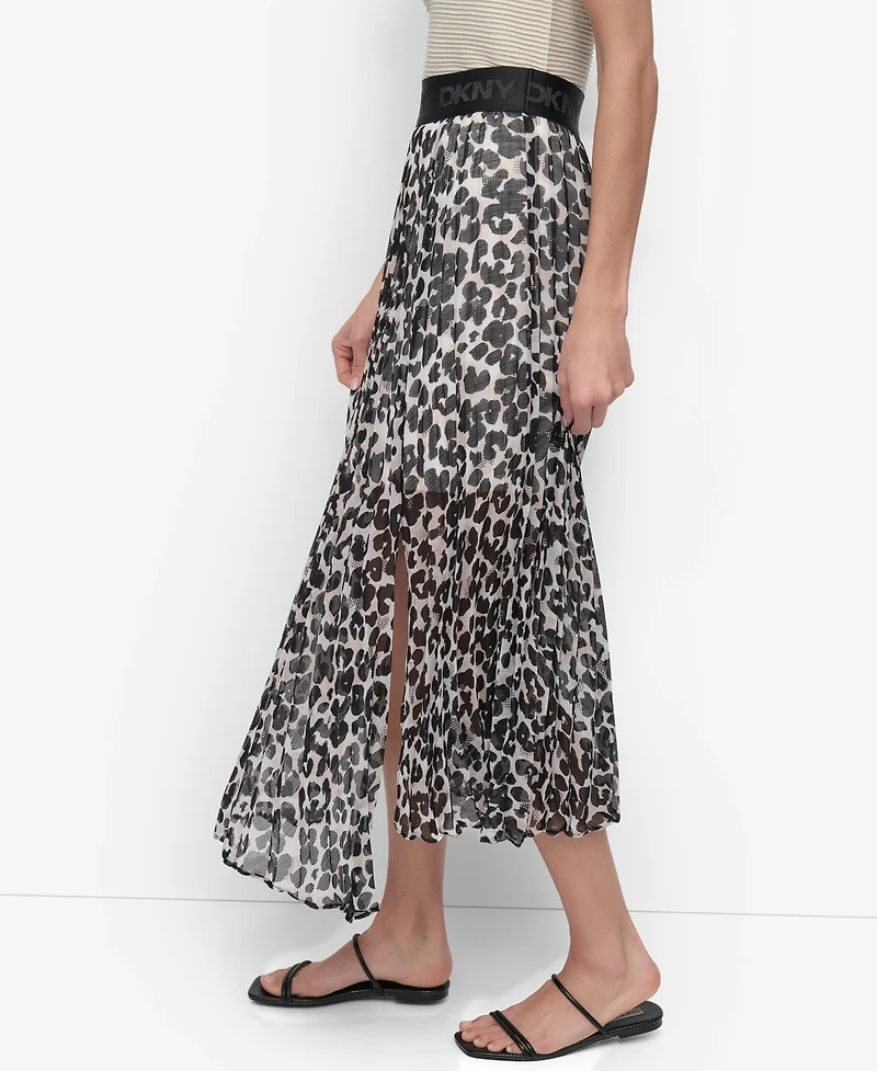 Dkny Women's Printed Chiffon Midi Skirt
