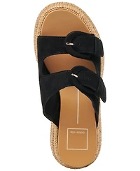 Dolce Vita Women's Witny Double-Buckle Raffia Platform Footbed Sandals
