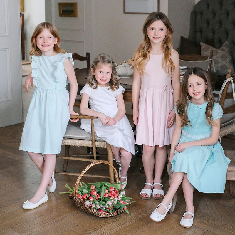 Hope & Henry Big Girls Heirloom Tulip Sleeve Swiss Dot Party Dress