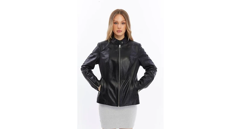 Furniq Uk Women's Genuine Leather Jacket