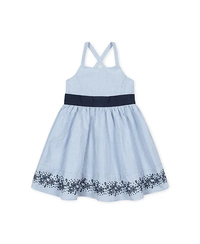Hope & Henry Big Girls Heirloom Sleeveless Special Occasion Sundress with Bow Back Detail and Embroidery