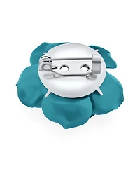 Bling Jewelry Romantic Floral Blooming 3D Carved Rose Brooche Pin Pink Blue Black White Red