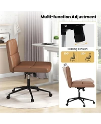 Stylish Rolling Office Chair Without Arms, Ideal for Small Home Workspaces