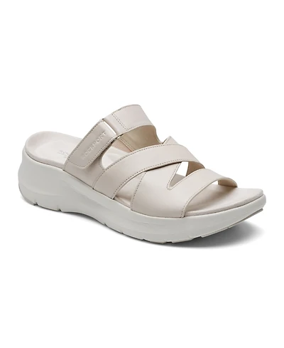 Rockport Women's Qwyn Slip-On Strappy Casual Wedge Sandals