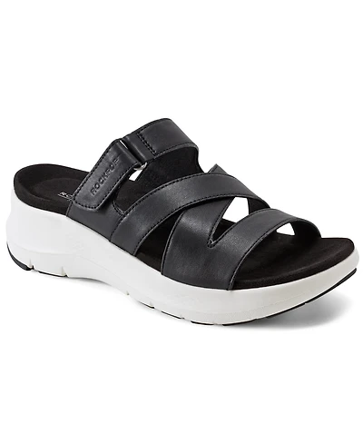 Rockport Women's Qwyn Slip-On Strappy Casual Wedge Sandals