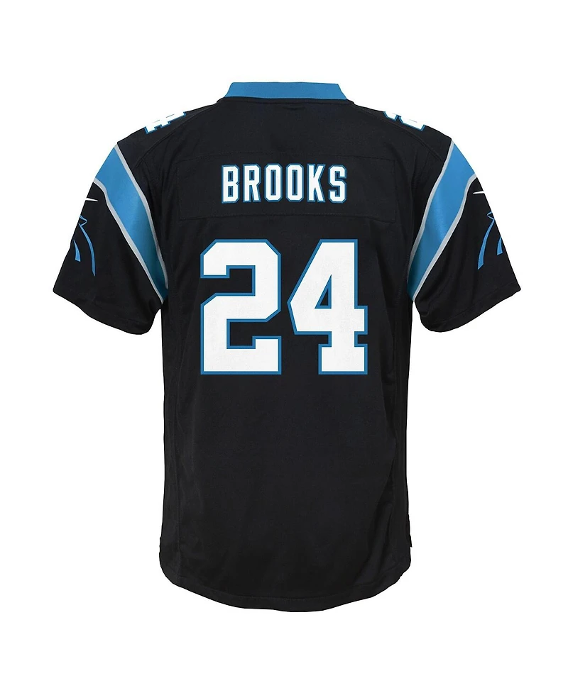Nike Big Boys and Girls Jonathon Brooks Black Carolina Panthers Team Game Jersey