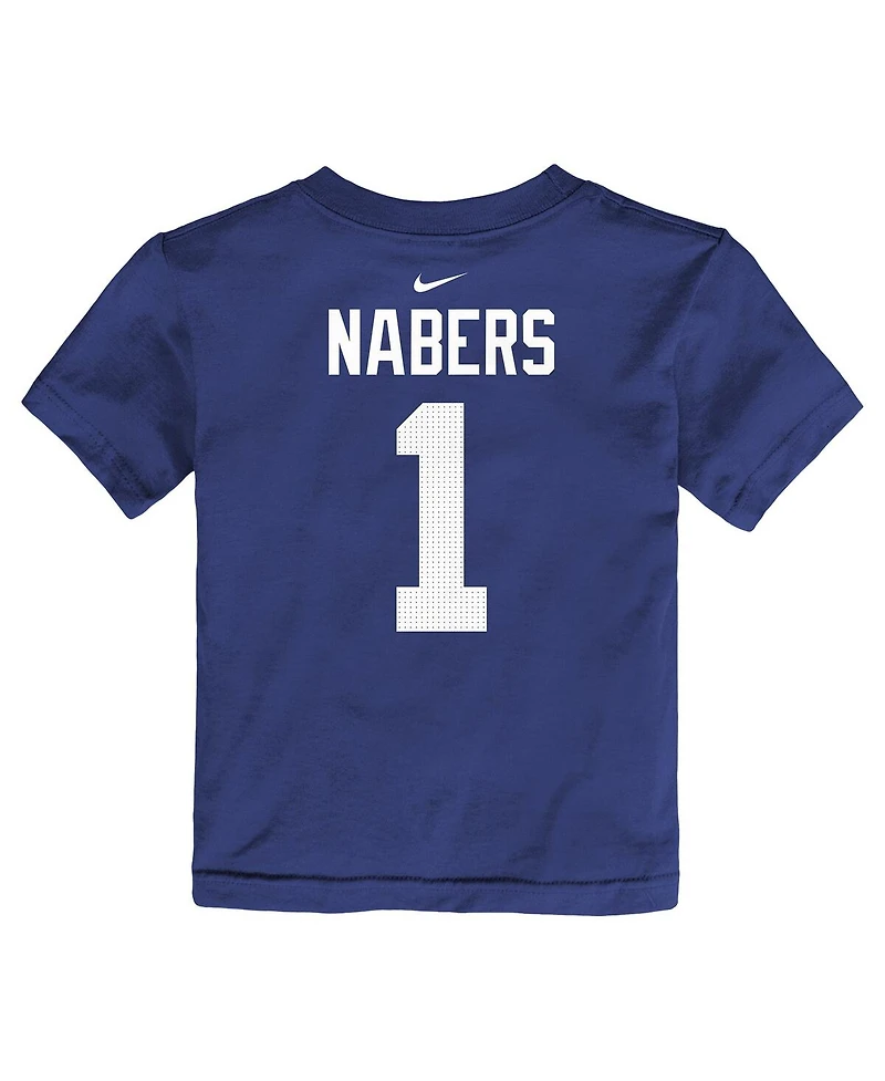 Nike Toddler Malik Nabers Royal New York Giants Name Number T-Shirt