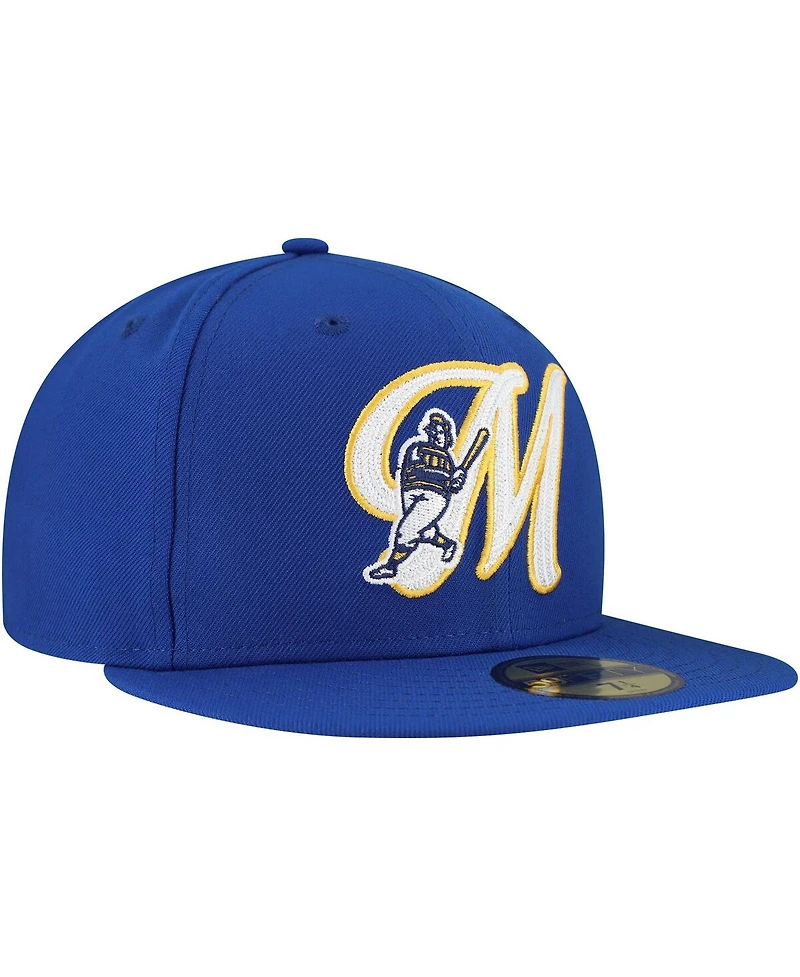 New Era Men's Royal Milwaukee Brewers Duo Logo 2.0 59FIFTY Fitted Hat