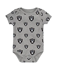 Outerstuff Baby Boys and Girls Las Vegas Raider's Team Starter 3-Pack Bodysuit Set
