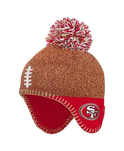 Outerstuff Preschool Brown San Francisco 49ers Football Head Knit Hat with Pom