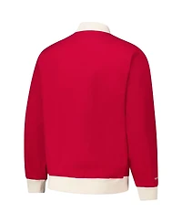 Mitchell & Ness Men's Red Detroit Wings Vintage Coaches Cotton Twill Full-Zip Jacket