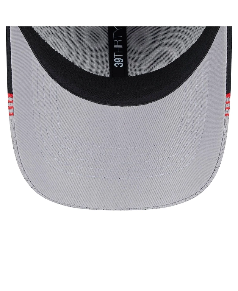 New Era Men's Gray/Black Chicago Bulls Active Trim 39THIRTY Flex Hat