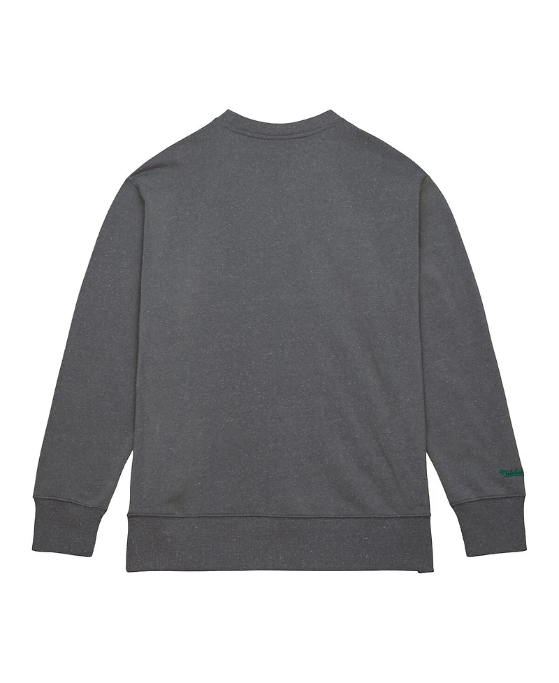 Mitchell & Ness Men's Heather Gray Philadelphia Eagles Snow Washed Fleece Tri-Blend Pullover Sweatshirt
