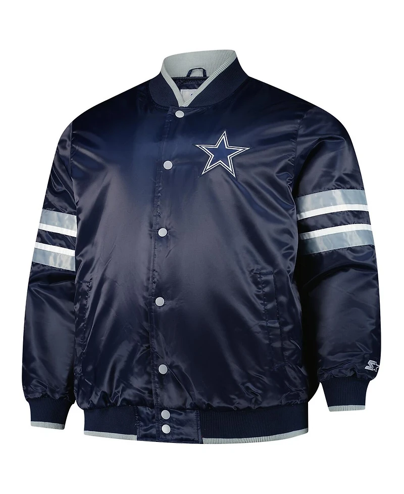 Starter Men's Navy Dallas Cowboys Scout I Full-Snap Varsity Jacket