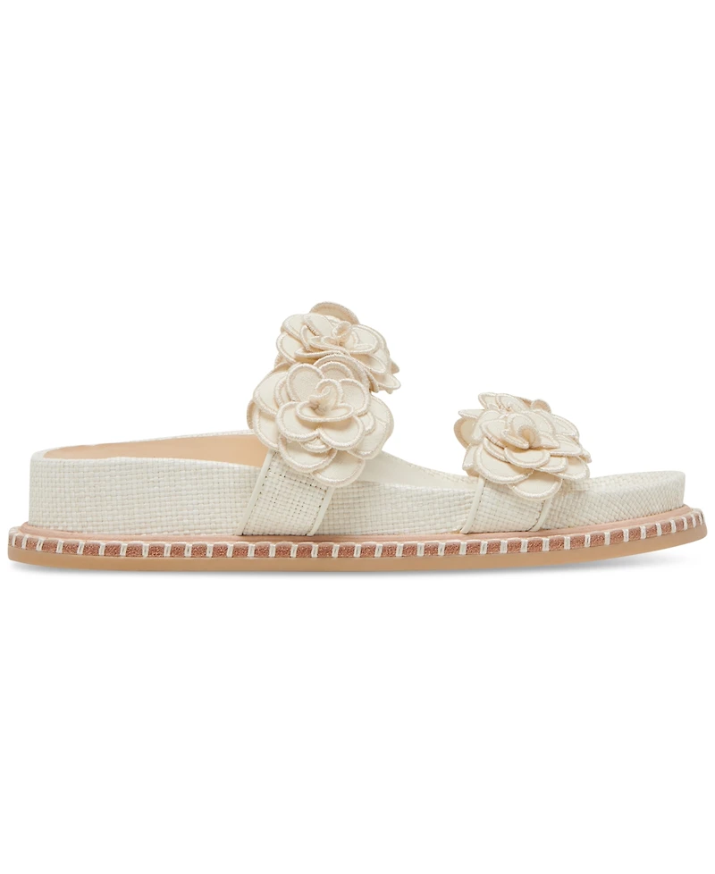 Dolce Vita Women's Sherla Floral Double Band Footbed Flat Sandals