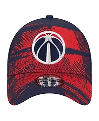 New Era Men's Navy/Red Washington Wizards Tip Off A-Frame Trucker 9FORTY Adjustable Hat