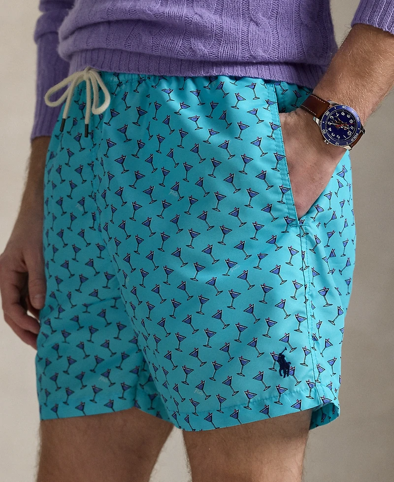 Polo Ralph Lauren Men's 5.75-Inch Traveler Classic Printed Swim Trunks
