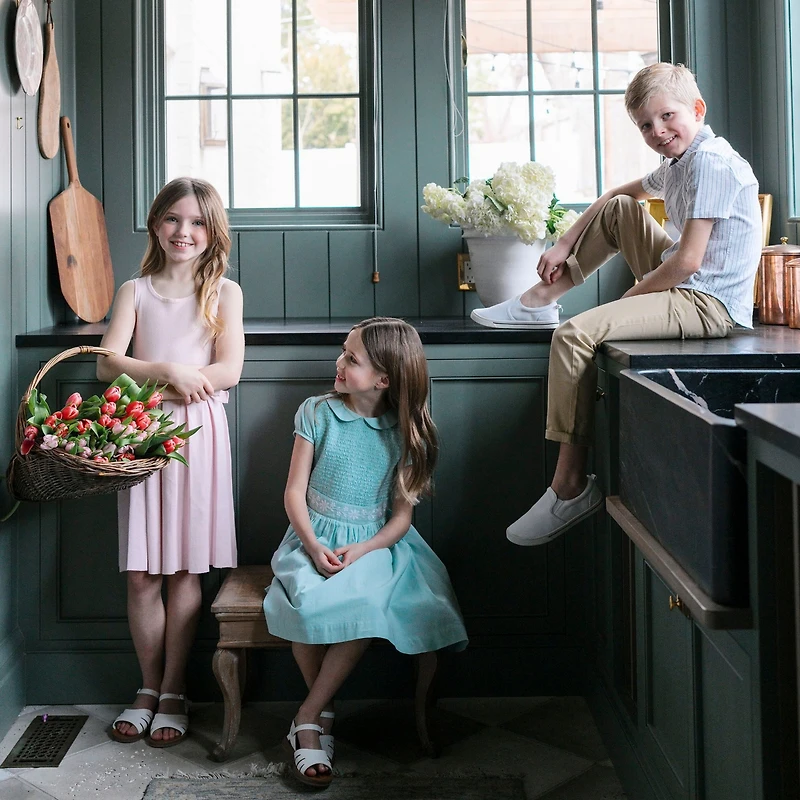 Hope & Henry Boys Linen Short Sleeve Button Down Shirt