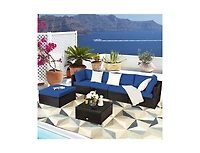 6-Piece Outdoor Patio Sectional Sofa Set with Coffee Table Comfortable and Stylish Seating for Your Garden or Patio