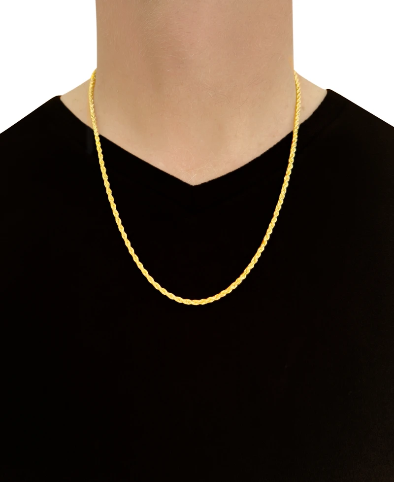 Italian Gold Forza Rope Chain 24" Necklace (3-1/5mm) in 14k Gold