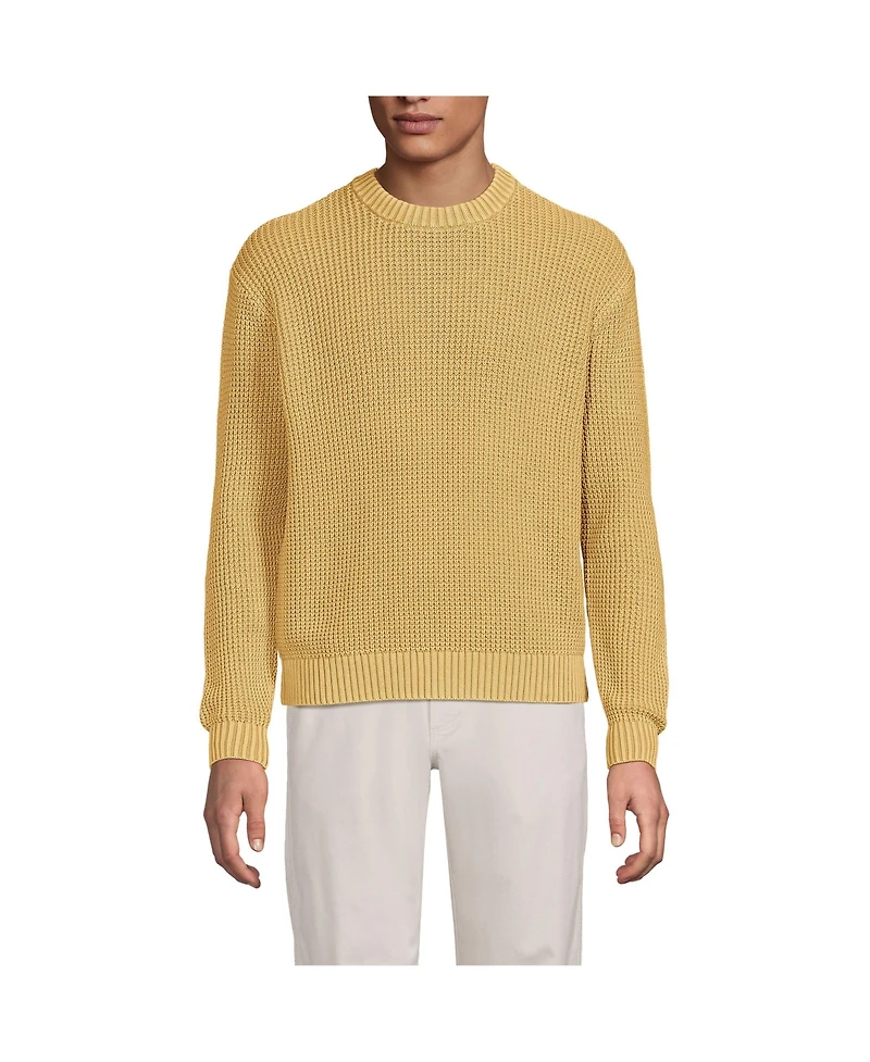 Lands' End Men's Long Sleeve Drifter Garment Dyed Sweater