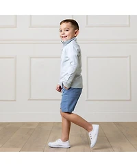 Hope & Henry Boys Organic Long Sleeve French Terry Half-Zip Pullover