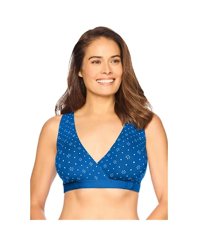 Comfort Choice Women's Velcro Crossover Wireless Lounge Bra