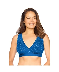 Comfort Choice Women's Velcro Crossover Wireless Lounge Bra
