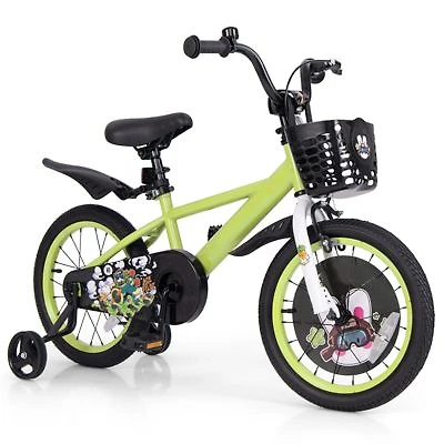 Kids Adjustable Bike With Detachable Training Wheels Safe Fun Bicycle For Ages 4 8 Years Old