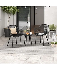 3-Piece Patio Chair Set with Pp Seat and Tabletop Stylish and Durable Outdoor Furniture for Porch or Balcony