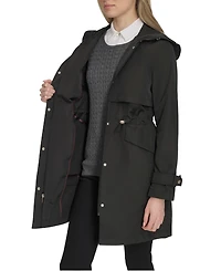 Cole Haan Signature Women's 38” Zip Up Trench Coat W Set-In Hood