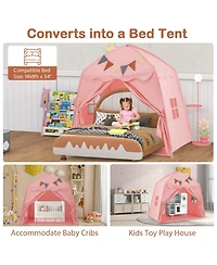 Kids Play Tent Bed Tent with String Lights Extra Large Playhouse Tent