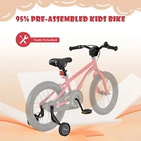 Kids Bike Sport Bicycle for 4-7 Years Old with Adjustable Seat, Reflectors, and Training Wheels a Safe Fun Ride