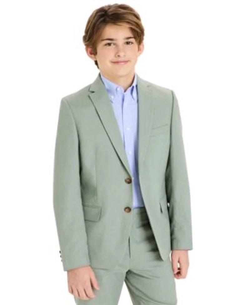 B By Brooks Brothers Big Boys Linen Blend Classic Fit Suit Jacket Stretch Suit Pants