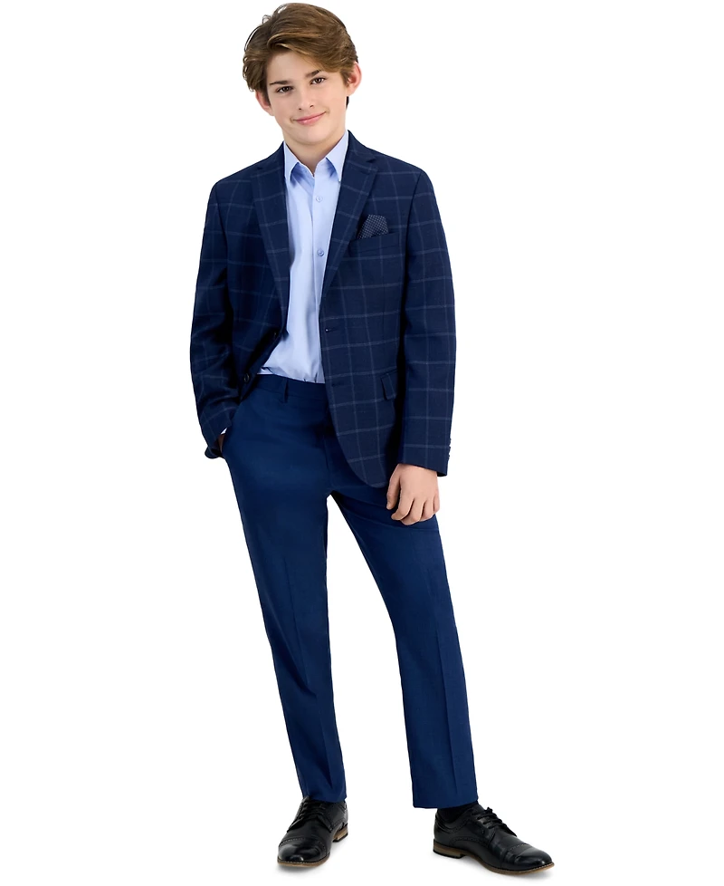 B By Brooks Brothers Big Boys Windowpane Jacket